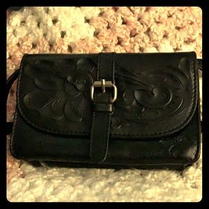 Patricia Nash black crossbody wallet purse